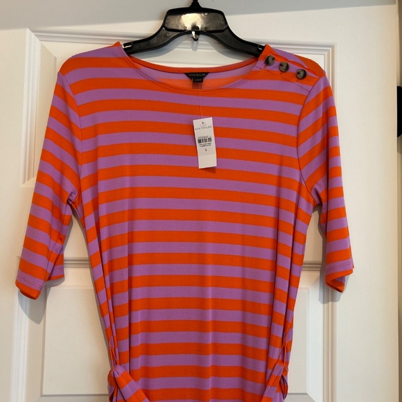 Ann Taylor’s - Red and Purple Stripped Dress - Picture 2 of 3